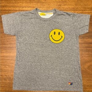 Aviator Nation Gray Smiley Face Kids T-Shirt Size 12